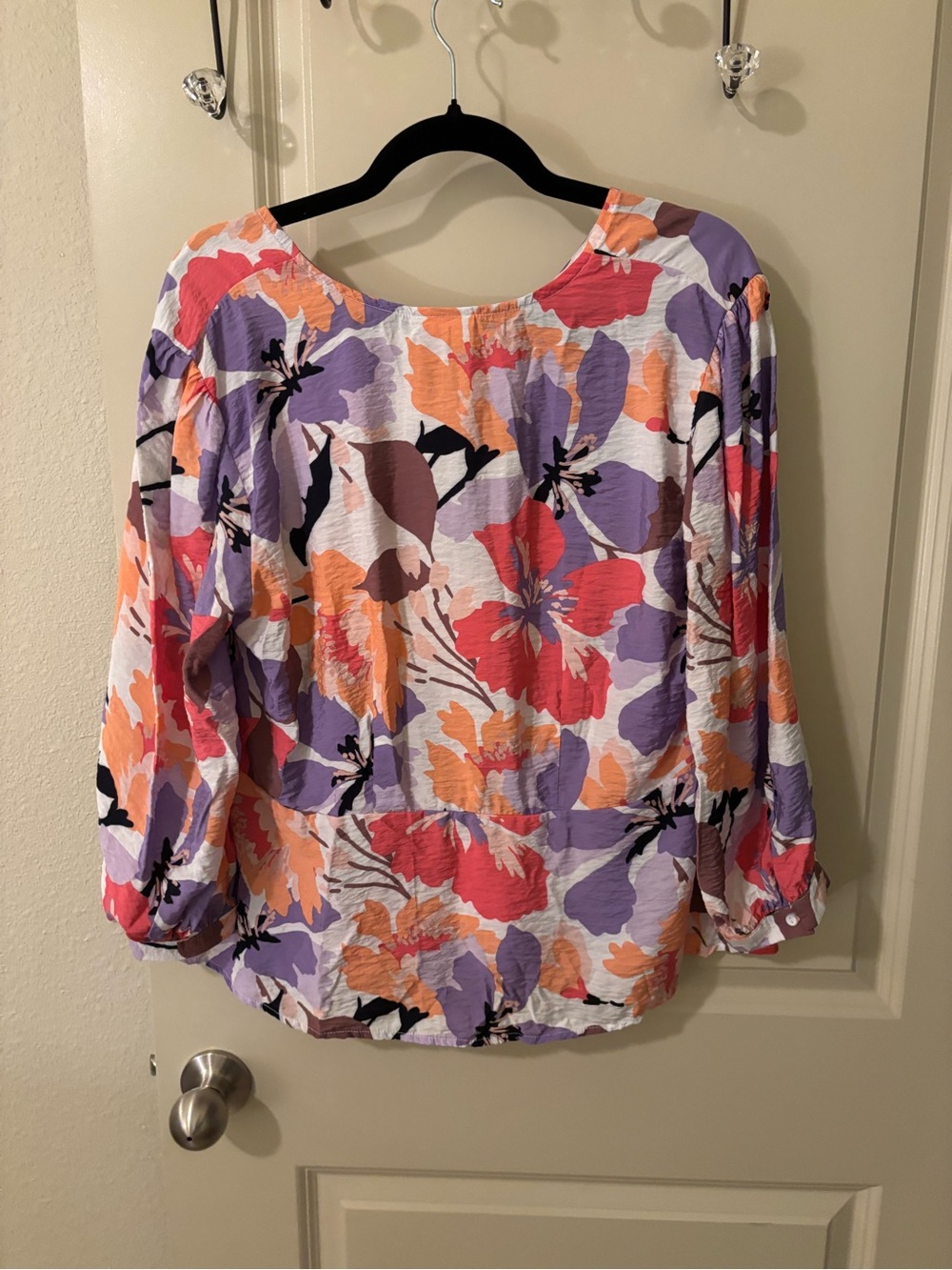 Floral Button-Front Women's Blouse EUC Large Coastal Summer Resortwear Beachy - Picture 6 of 6
